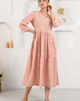 Peach Floral Dress