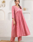 Pink Gathered Kurta