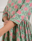 Green Bageecha Gathered Suit Set