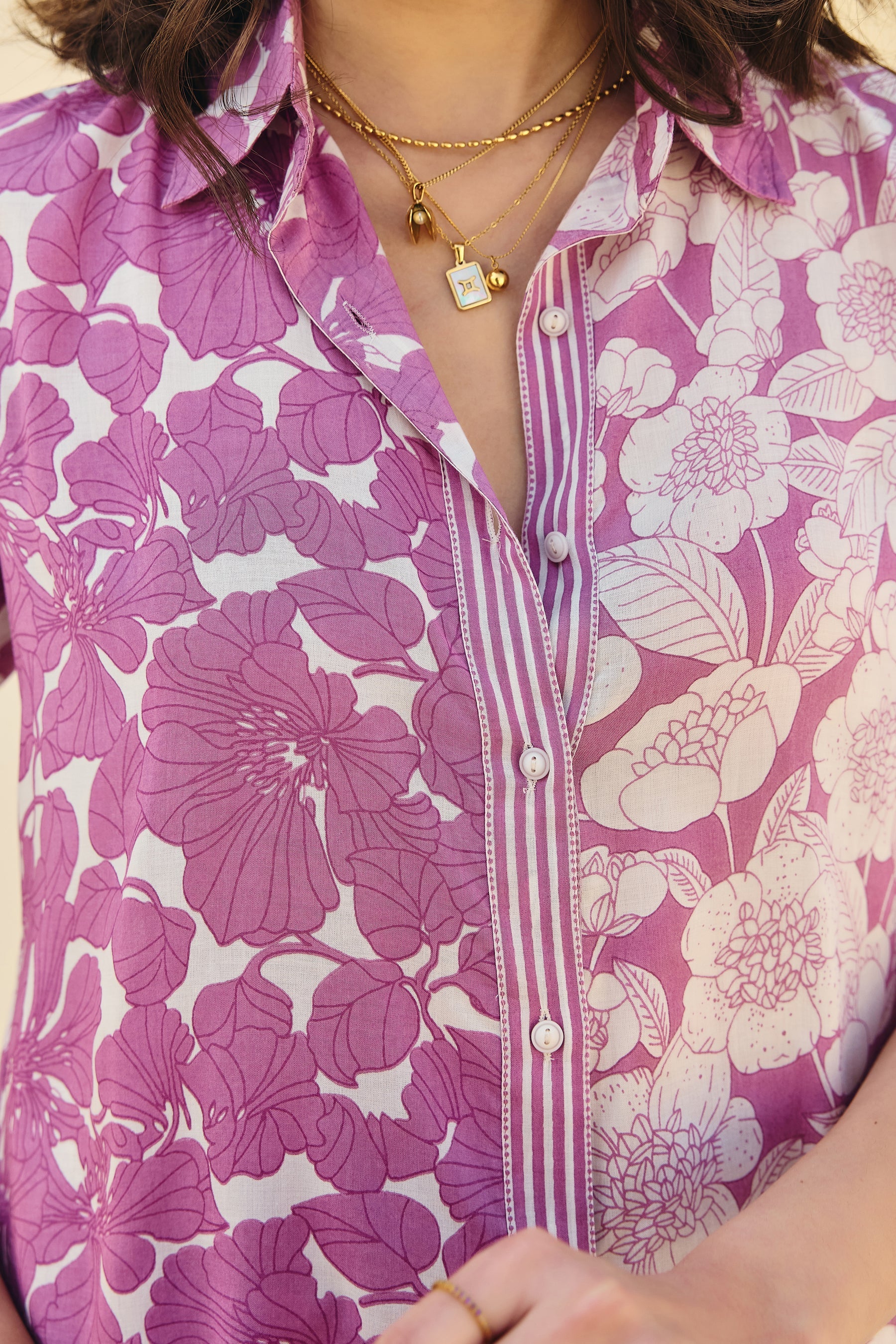 Purple Floral Oversized Co-ord Set