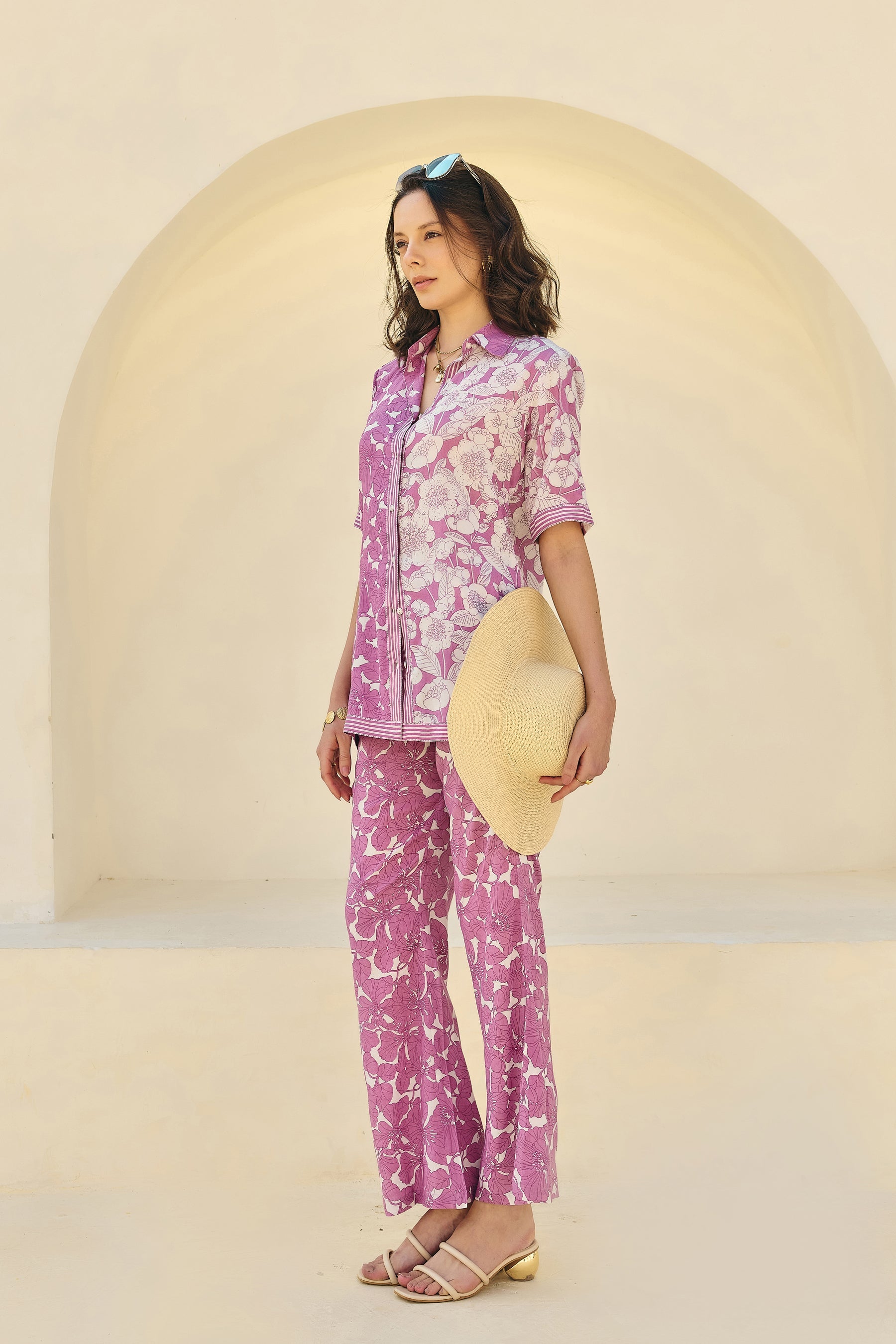 Purple Floral Oversized Co-ord Set