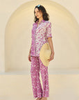 Purple Floral Oversized Co-ord Set