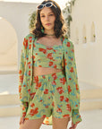 Green Floral Shorts Co-ord Set