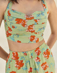 Green Floral Shorts Co-ord Set