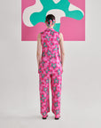 Pink Abstract Jacket Set