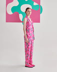 Pink Abstract Jacket Set