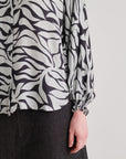 Black Leaf Abstract Batwing Shirt