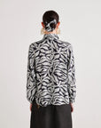 Black Leaf Abstract Batwing Shirt