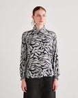 Black Leaf Abstract Batwing Shirt