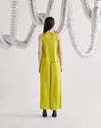Green Sleeveless Gathered Co-ord Set