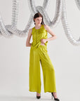 Green Sleeveless Gathered Co-ord Set