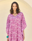 Purple Floral Kaftan Dress
