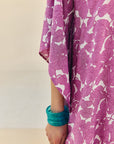 Purple Floral Kaftan Dress