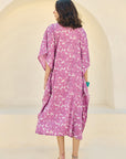 Purple Floral Kaftan Dress