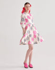 White Ray Tiered Short Dress