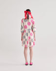 White Ray Tiered Short Dress