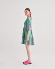 Green Leaf Tiered Short Dress