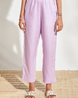 Lilac Linen Pull-on trousers