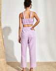 Lilac Linen Pull-on trousers