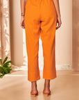 Orange Linen Pull-on Trousers