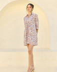 Peach Tie Shirt Dress