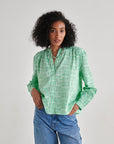 Aqua Spinner Gathered Shirt