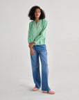 Aqua Spinner Gathered Shirt