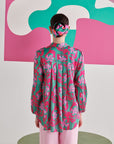 Pink Green Floral Shirt
