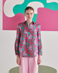 Pink Green Floral Shirt