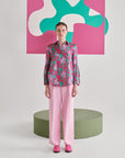 Pink Green Floral Shirt
