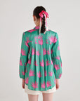 Green Pink Leaf Shirt