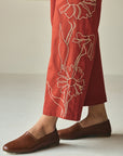 Red Daisy Embroidery Co-ord Set