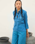 Blue Top Stitch Co-ord Set
