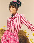 Stripes Floral Skirt Set