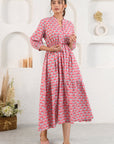 Pink Lay Tie-Up Dress