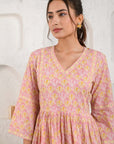 Peach Floral Dress