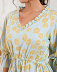 Blue Marigold Tie Dress