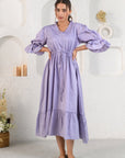 Purple Tie Frill Dress
