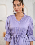 Purple Tie Frill Dress