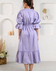 Purple Tie Frill Dress