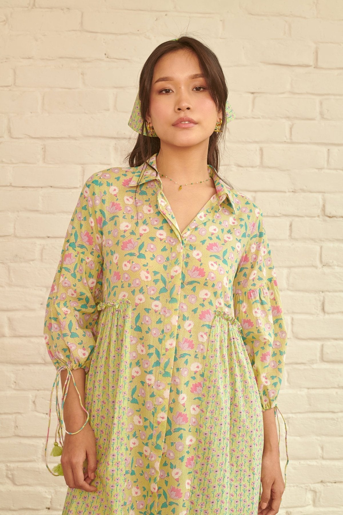 Green Daisy Midi Dress – prakritijaipur