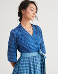 Indigo Checks Long Dress
