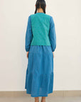 Blue Tiered Jacket Dress