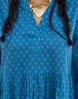 Blue Tiered Jacket Dress