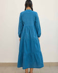 Blue Tiered Jacket Dress
