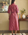 Red Blue Midi Dress