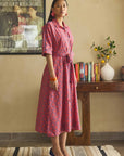 Red Blue Midi Dress