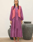 Purple Tiered Jacket Dress