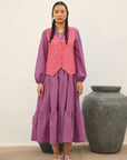 Purple Tiered Jacket Dress
