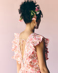 Peach Ruffled Long Dress